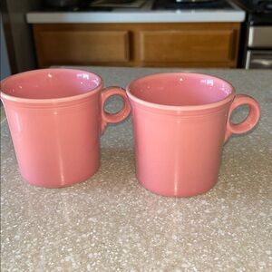 Fiesta ware vintage Pink Ceramic Coffee Mugs - Set of 2